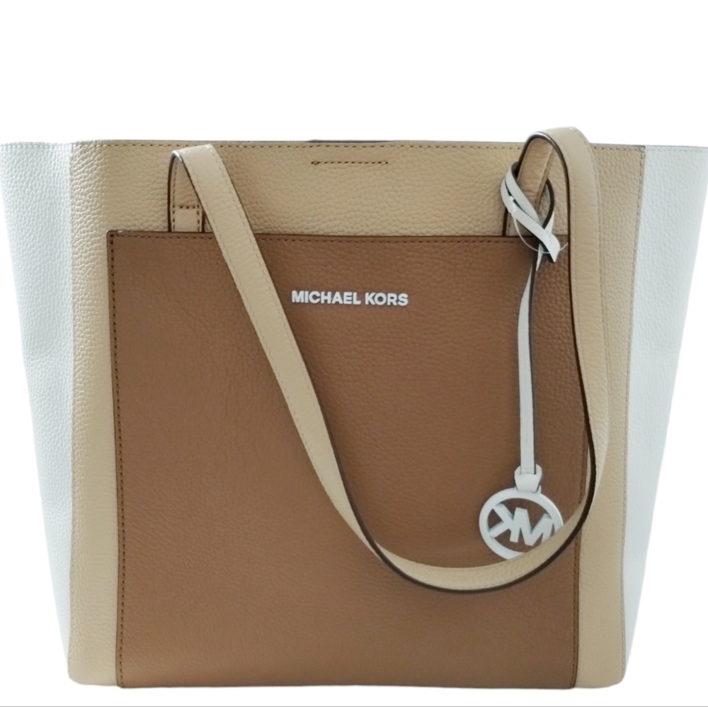 Michael Kors Womens Gemma Large‎ Colorblock Pocket Tote Mobwife Designer Leather